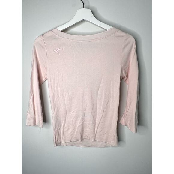 Compagnia Italiana Beaded Sequin Roundneck Top Cotton Pale Pink Women's Sz Small - Picture 2 of 10